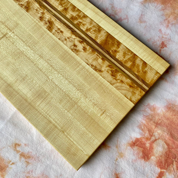 birdseye maple white oak accents hard maple edge grain hardwood cutting board