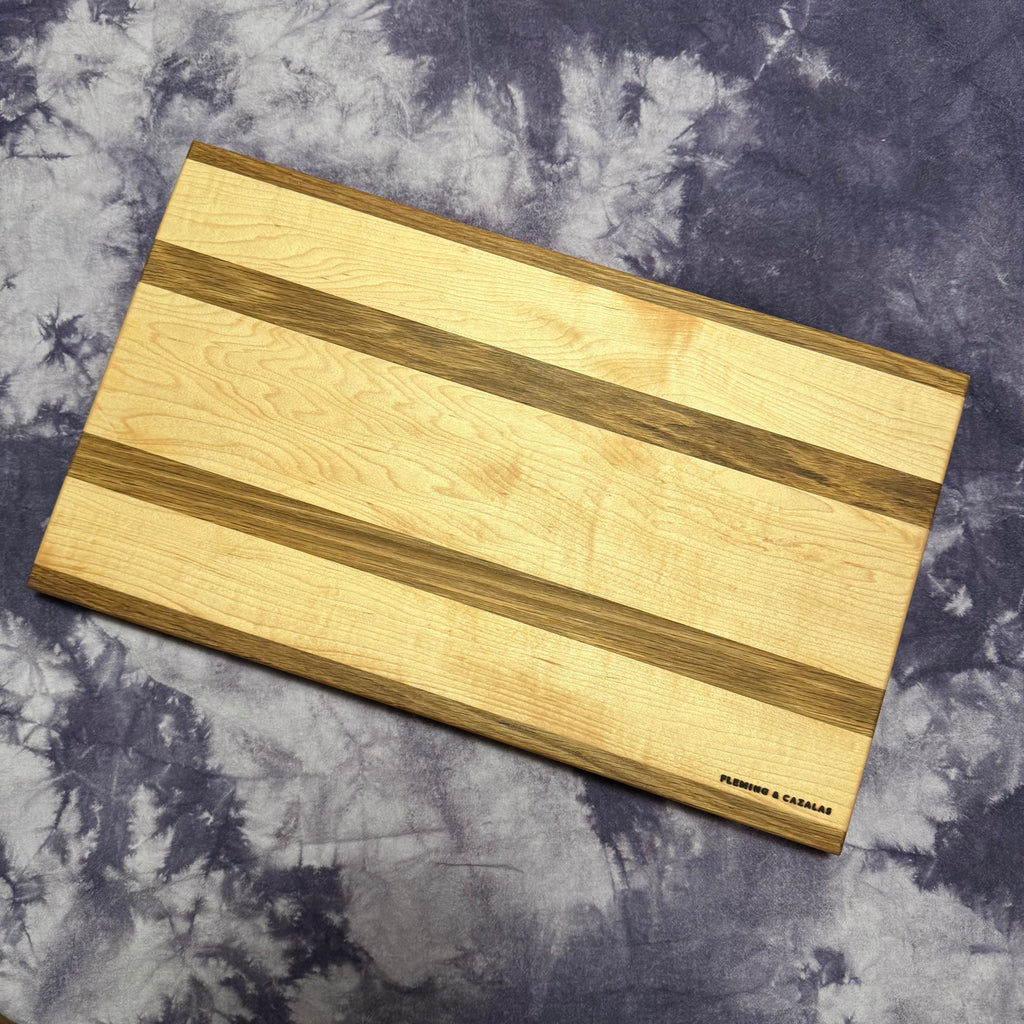 hard maple and white oak hardwood handmade cutting board2