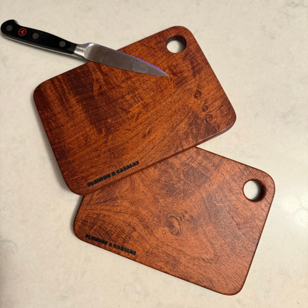 mini hardwood cutting boards - texas mesquite, white oak, walnut
